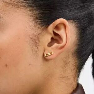 Coach Gold Link Stud Earrings